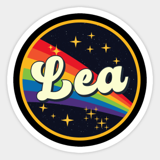 Lea // Rainbow In Space Vintage Style Sticker